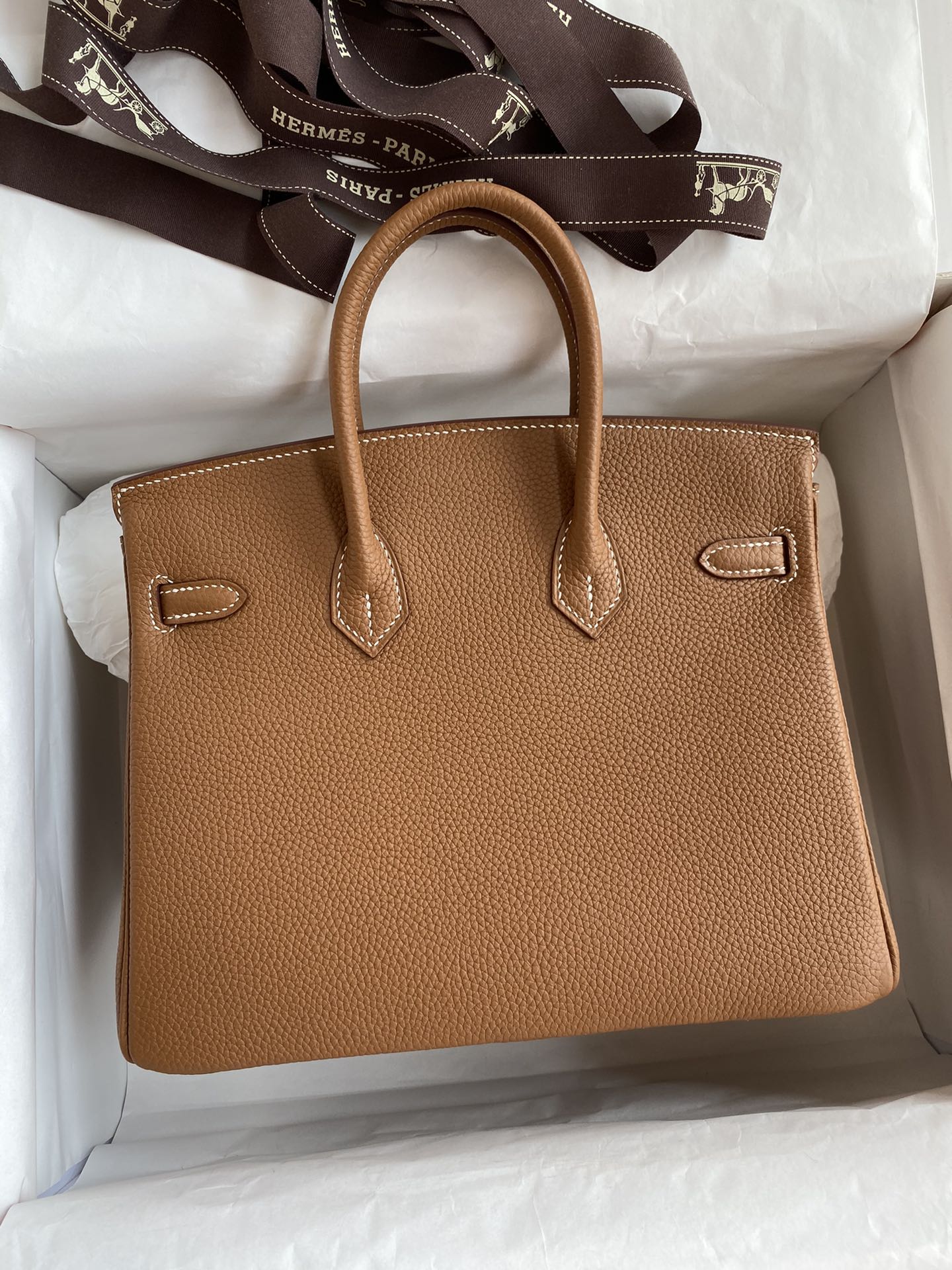 Hermes Birkin 25CM Togo Leather Handbag Brown